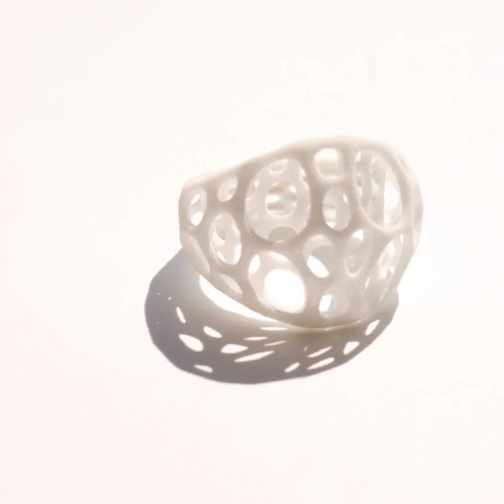Sculpted Openwork Dome Ring in White